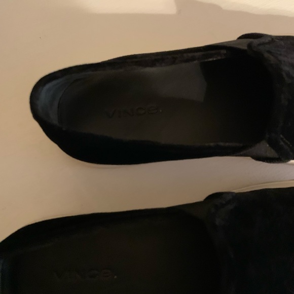Vince black velvet flats slides loafers - Picture 3 of 5